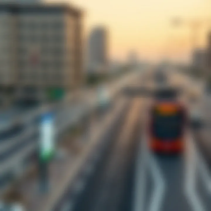 Transport Network Surrounding Emirates Metro Bus Stop 2 Map showing the transport network around Emirates Metro Bus Stop 2