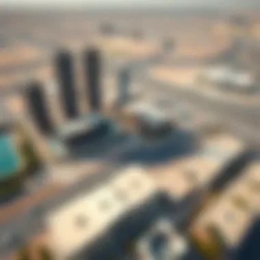Aerial View of Emitac Building in Al Garhoud Aerial perspective of Al Garhoud highlighting Emitac Building's prime location
