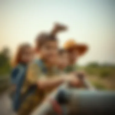 Children exploring wildlife at a Dubai safari adventure