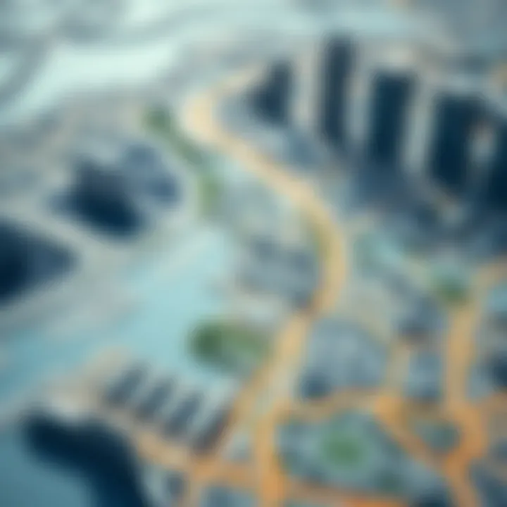 Urban Planning: The Future of Dubai Urban planning map highlighting future developments