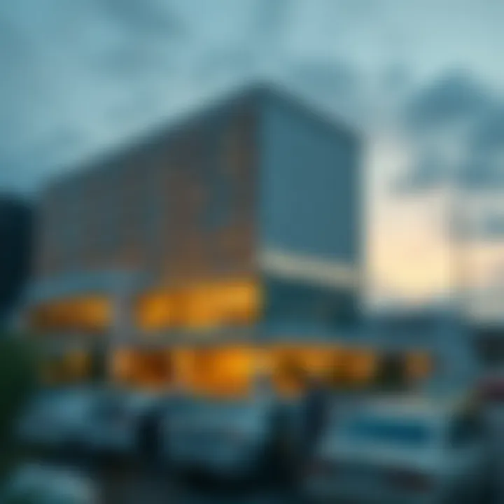 Prime Location of Expo Hotels Exterior view of an expo hotel near a major exhibition center