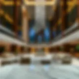 Luxurious expo hotel lobby showcasing modern architecture