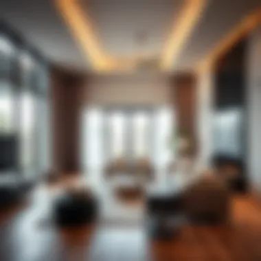 A beautifully designed family room showcasing contemporary decor and comfort.