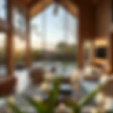 A serene outdoor view from a family room, highlighting the connection with nature.