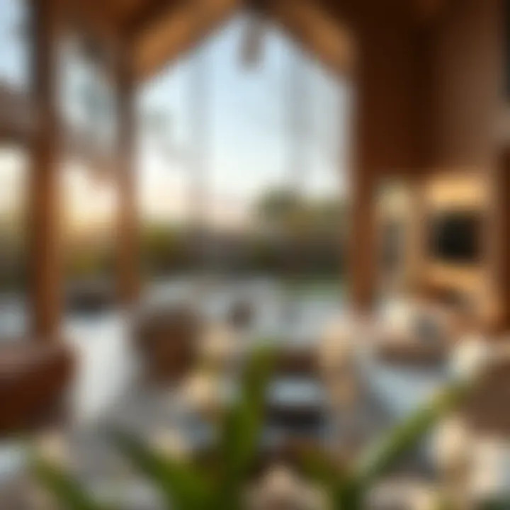 A serene outdoor view from a family room, highlighting the connection with nature.