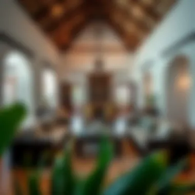 Interior of a beautifully designed farmhouse showcasing traditional architecture