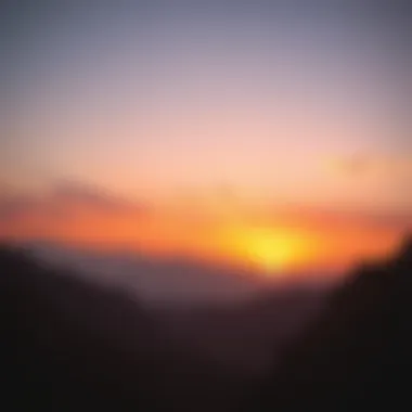 Scenic view of the mountains and sunset near Ras Al Khaimah farmhouses