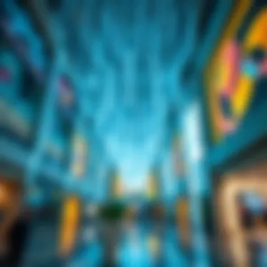 Vibrant light installation within the mall