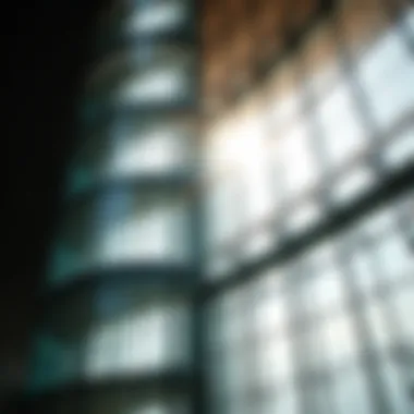 The Elegance of Glass in Modern Architecture Intricate details of glass architecture under sunlight