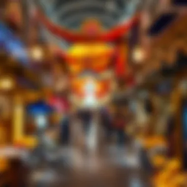 Vibrant Atmosphere of the Gold Souq A panoramic view of the bustling Gold Souq