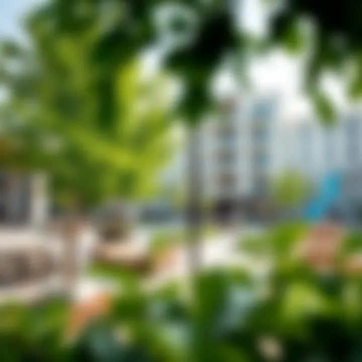 A vibrant community space in JLT Cluster Q filled with greenery and modern amenities.