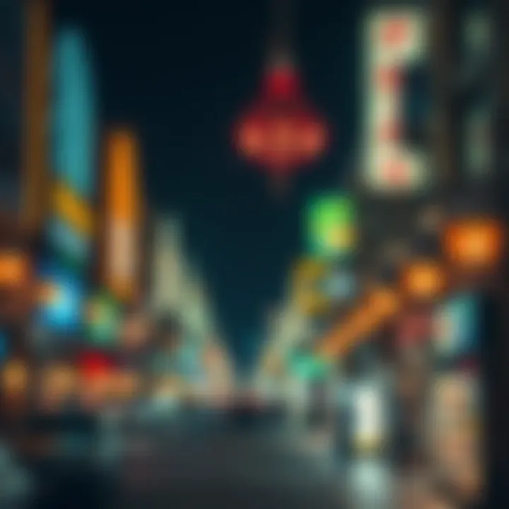 Night View of Meena Bazaar with Illuminated Shops Night view of Meena Bazaar with illuminated shops