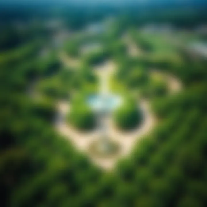 Lush Greenery of مشيرف Park Aerial view of مشيرف Park showcasing its lush greenery