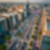 Aerial view of Naif Road showcasing its bustling activity