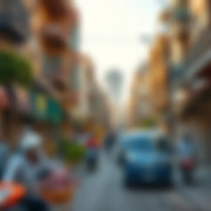 Life in Middle Eastern Neighborhoods Vibrant neighborhood scene in a Middle Eastern city