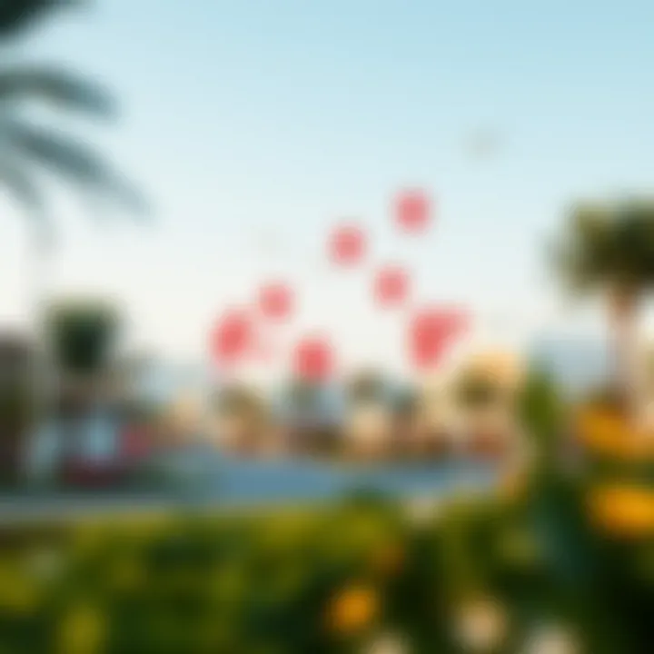 Nursery Locations in Dubai A map highlighting nurseries around Dubai residential areas