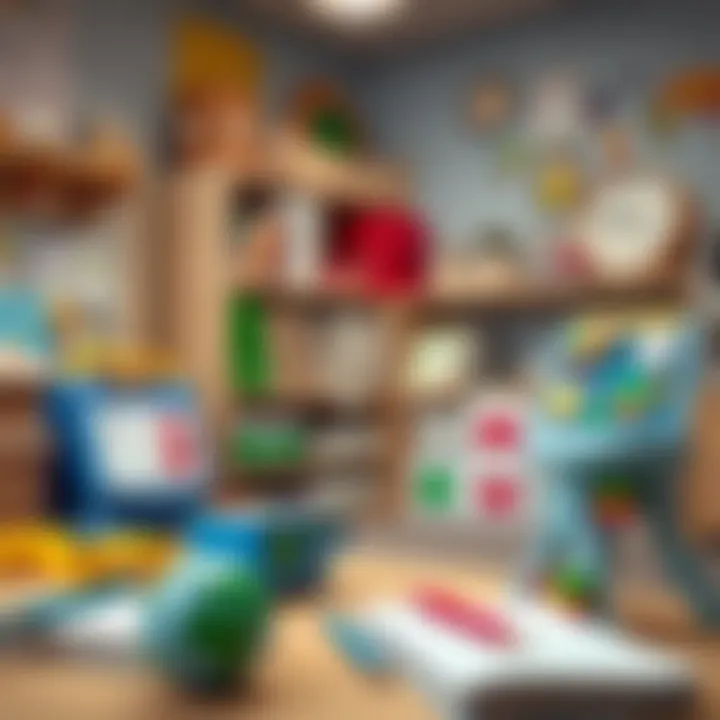 Innovative Educational Tools A close-up of educational materials in a nursery setting