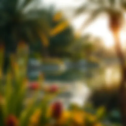A serene view of the tranquil pond surrounded by lush greenery in Pond Park