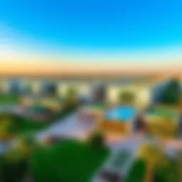 Aerial view of a vibrant private school campus in Dubai