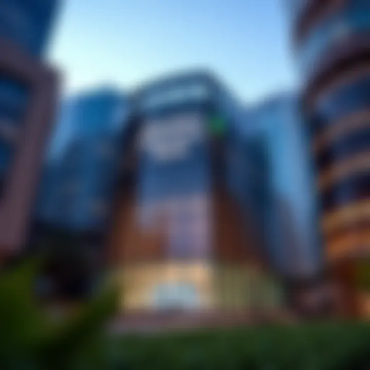 Modern architectural design of Standard Chartered Bank Modern architectural design of the bank building