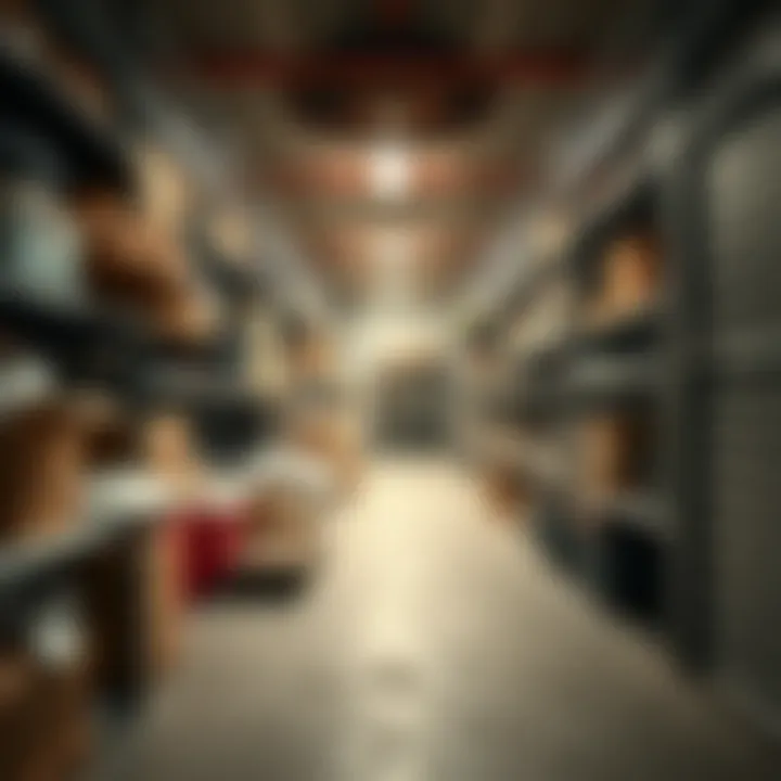 Interior view of a spacious storage unit filled with various items