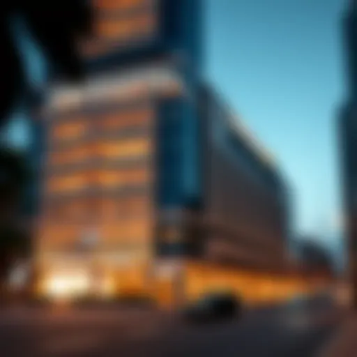 Facade of Swissotel Downtown Dubai showcasing modern architecture