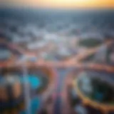 Aerial view of Tasjeel Al Qusais showcasing its modern infrastructure