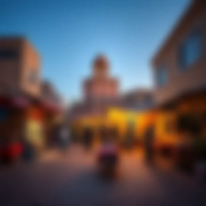 Vibrant Community Life in Rabdan Vibrant community life in Rabdan with local markets and social gatherings