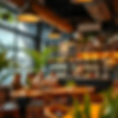 Dynamic Coffee Shop Scene A vibrant coffee shop bustling with energy and creativity