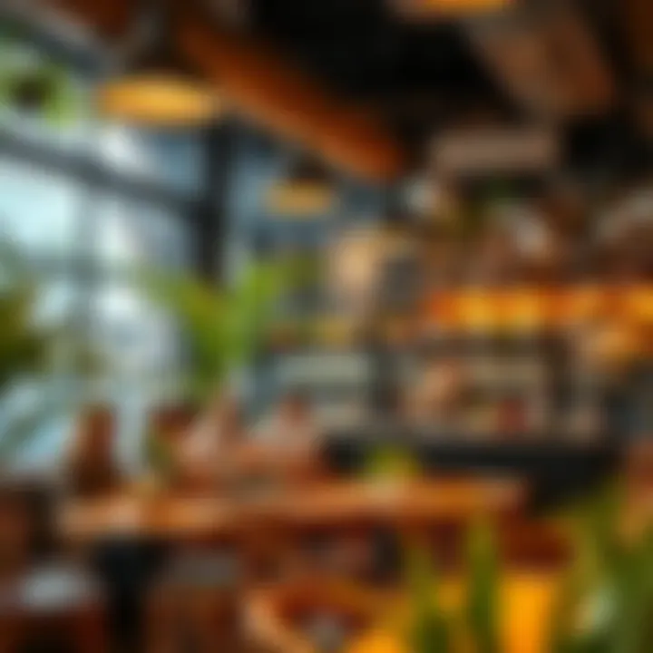 Dynamic Coffee Shop Scene A vibrant coffee shop bustling with energy and creativity