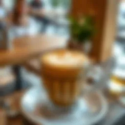 A beautifully crafted latte with intricate foam art