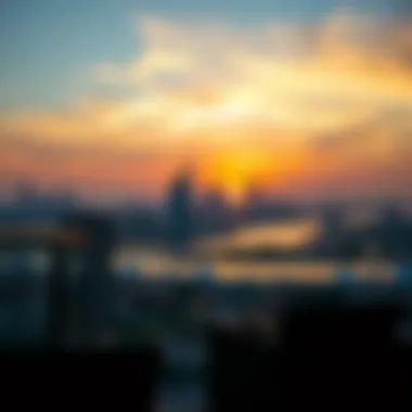 Romantic Sunset Over Dubai Stunning sunset view over the Dubai skyline
