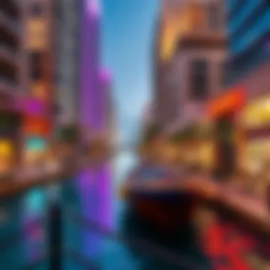 Vibrant Urban Environment Vibrant urban environment surrounding Canal Crown