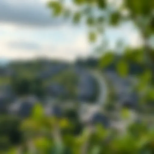 Lush green landscape of a sustainable community