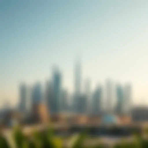 Dubai's Iconic Skyline Skyline of Dubai showcasing modern architecture and urban landscape