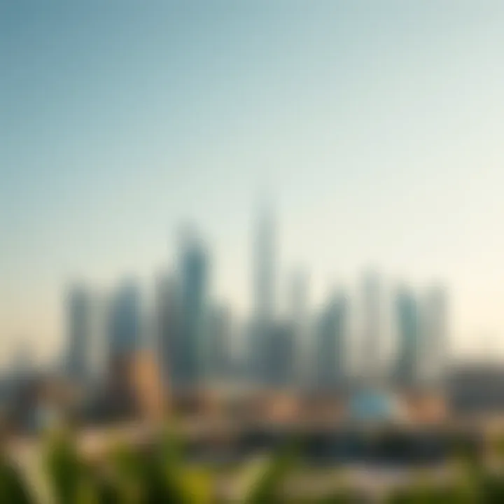 Dubai's Iconic Skyline Skyline of Dubai showcasing modern architecture and urban landscape