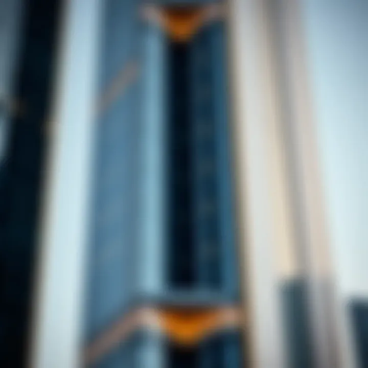 Close-up of Millennium Tower's Façade Close-up of Millennium Tower's façade highlighting innovative construction materials and design details.