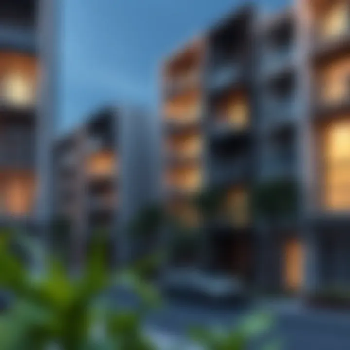 Stylish residential buildings in سوق شرق representing the investment potential.