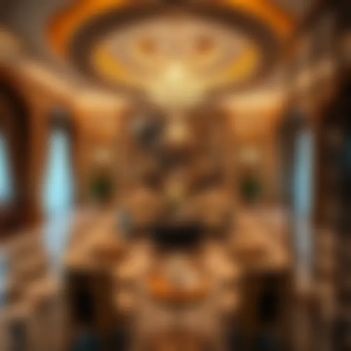 Opulent Design of Dubai Mansion Luxurious interior of a Dubai mansion showcasing opulent design
