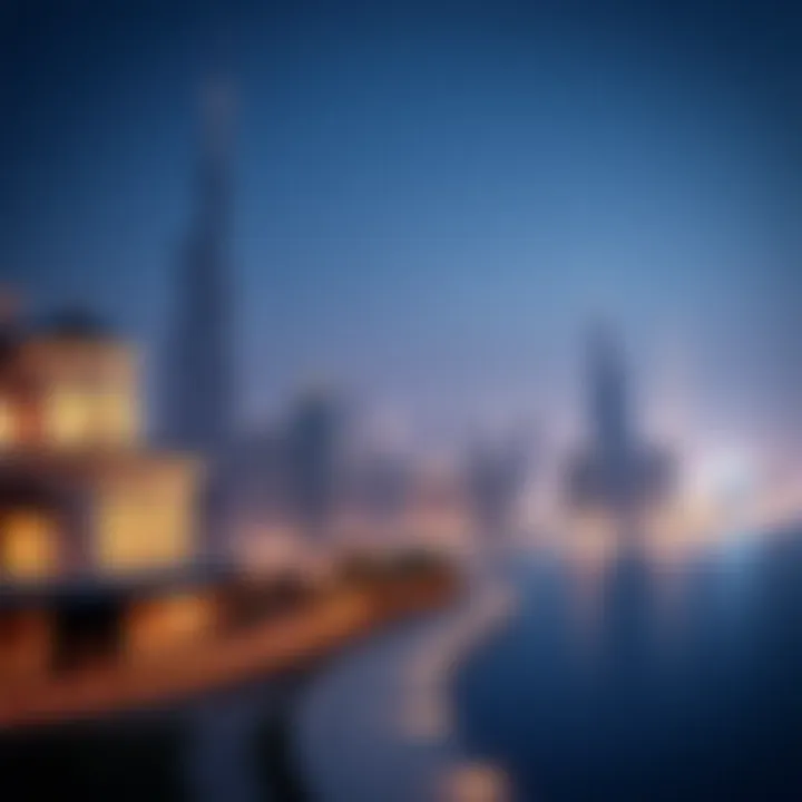 Skyline View of Luxurious Dubai Mansions Stunning skyline view of Dubai highlighting luxurious mansions
