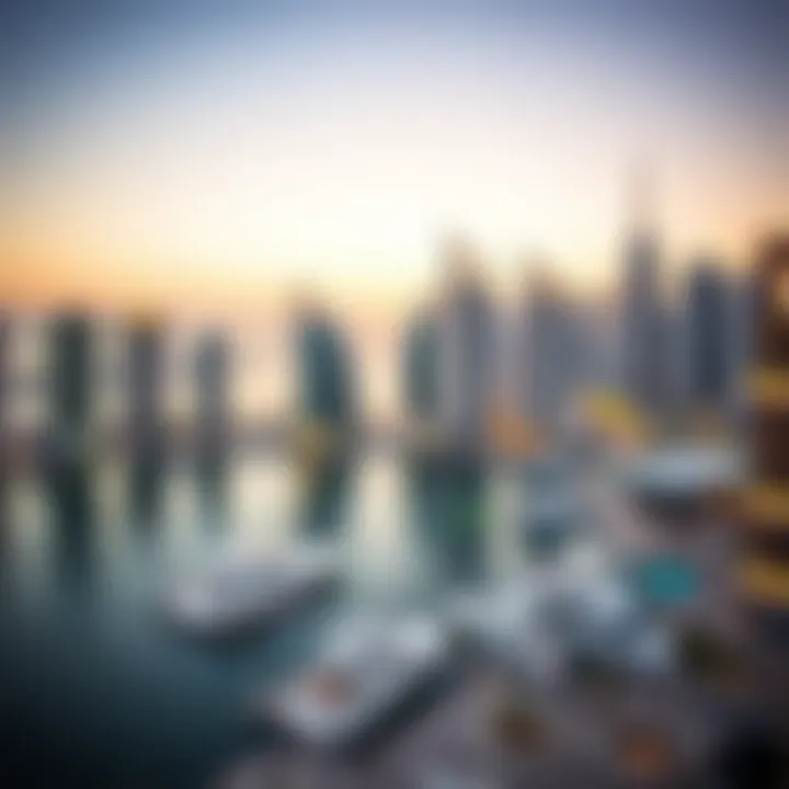 Scenic waterfront view from a Dubai Marina hotel