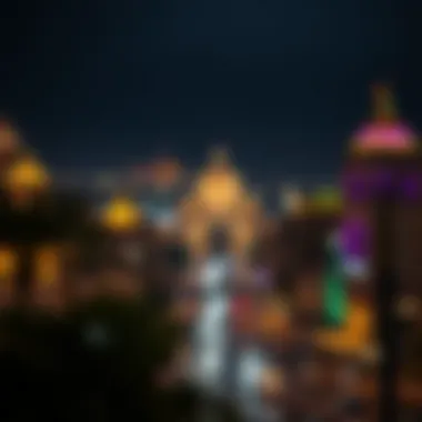 Nighttime Illumination of النخله دبي Nighttime view of النخله دبي illuminated, showcasing its vibrant nightlife and entertainment
