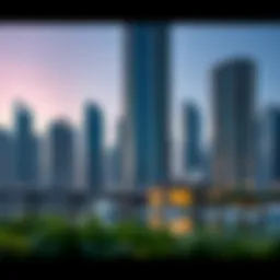 Stunning view of the Marina Diamond Four architecture against the skyline