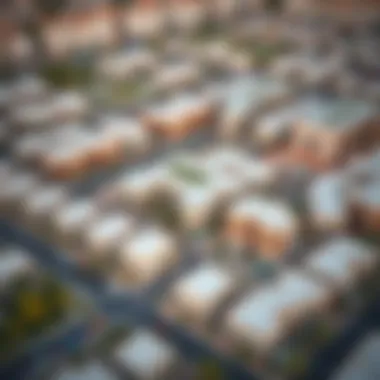 Aerial view of Mayak neighborhood highlighting its layout and features