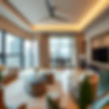 Modern apartment interiors showcasing unique design elements