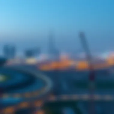 One Zabeel Skyline Overview Panoramic view of the One Zabeel project site with Dubai skyline in background