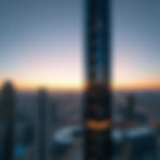 Stunning view of the Onyx Tower's facade at sunset