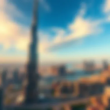 Onyx Tower Against the Iconic Dubai Skyline Panoramic skyline view featuring the Onyx Tower against Dubai's skyline