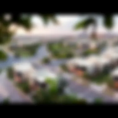 Neighborhood Panorama of Sama Townhouses A panoramic view of the Sama townhouse neighborhood, highlighting the attractive surroundings and well-planned infrastructure