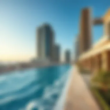 Architectural Marvels of JBR Architectural highlights of the Jumeirah Beach Residence with a backdrop of the beach